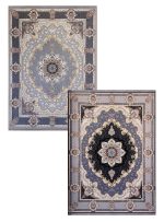 فرش طرح کرشمه دودی و نقره ای 700 شانه تراکم 2550 کد 7101402 - فرشخونه