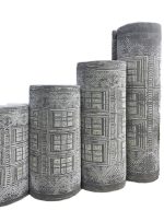 فرش کناره وینتیج طرح کتیبه طوسی 700 شانه 2100 کد 720118 - فرشخونه