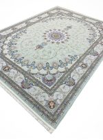 فرش طرح ترنج خورشید رنگ سبز 1700 شانه تراکم 5100 کد 8101701 - فرشخونه