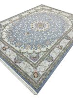 فرش طرح ترنج خورشید رنگ دلفینی 1700 شانه تراکم 5100 کد 8101701 - فرشخونه