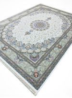 فرش طرح ترنج خورشید رنگ کرم 1700 شانه تراکم 5100 کد 8101701 - فرشخونه