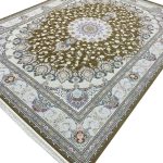 فرش طرح ترنج خورشید رنگ نسکافه ای 1700 شانه تراکم 5100 کد 8101701 - فرشخونه
