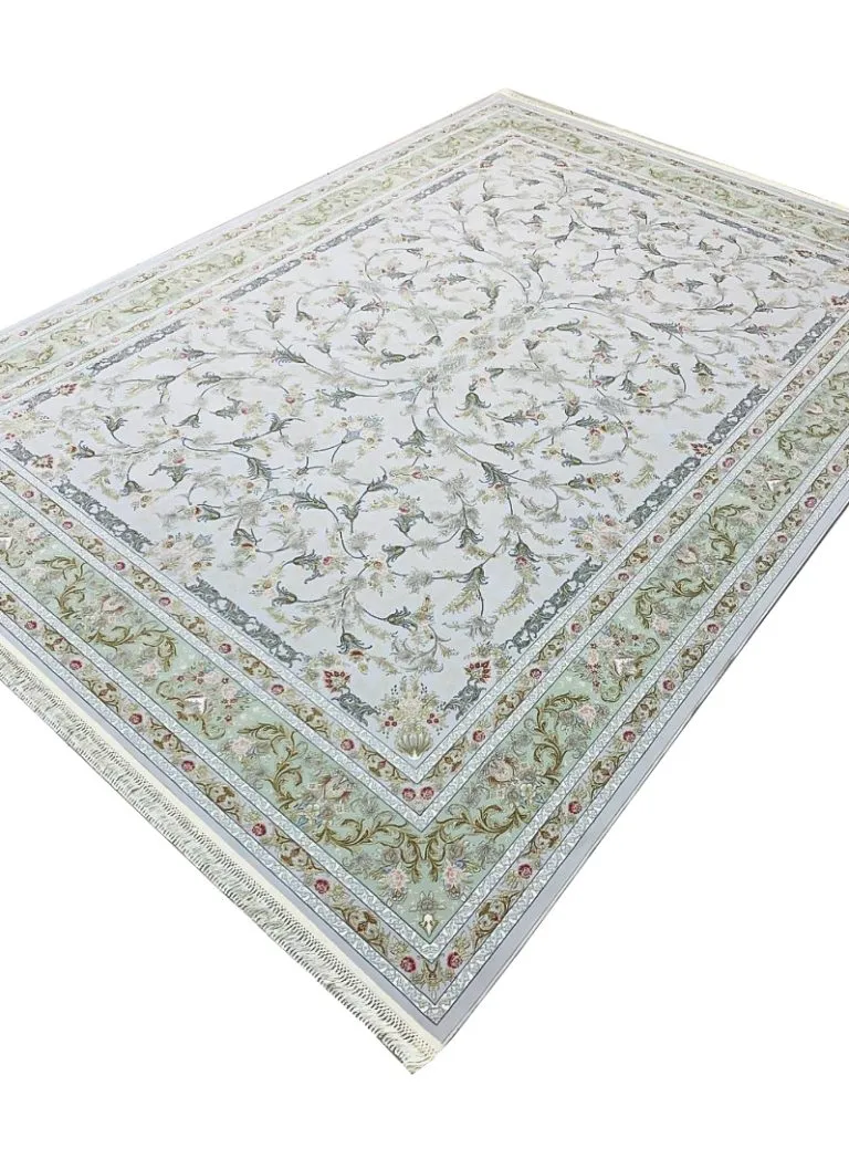 فرش افشان طرح بهاران رنگ سیلور 1700 شانه 5100 کد 8101705 - فرشخونه