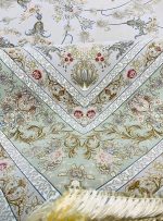 فرش افشان طرح بهاران رنگ سیلور 1700 شانه 5100 کد 8101705 - فرشخونه