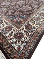 فرش باغ بهشت گردویی کاشان 700 شانه تراکم 2550 کد 70090