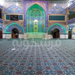 فرش تشریفات سجاده ای 500 شانه طرح خورشید رنگ آبی کد 1070 - فرشخونه