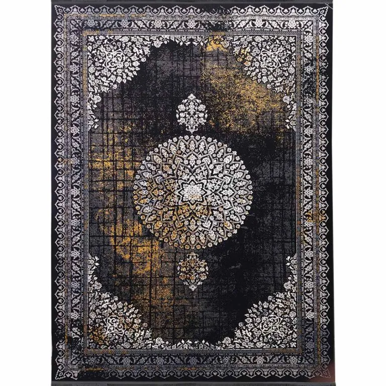 فرش وینتیج هالیدی طرح هما رنگ زغالی 700 شانه 2550 کد 720109 - فرشخونه