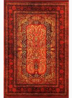 فرش هلنا طرح بهار رنگ لاکی 1200 شانه معادل 77 رج دستبافت کد 25NH0060 - فرشخونه