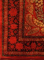 فرش هلنا طرح بهار رنگ لاکی 1200 شانه معادل 77 رج دستبافت کد 25NH0060 - فرشخونه