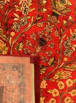 فرش هلنا طرح بهار رنگ لاکی 1200 شانه معادل 77 رج دستبافت کد 25NH0060 - فرشخونه