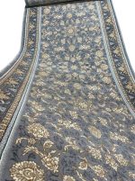 فرش کناره طرح نگار زمینه نقره ای 700 شانه تراکم 2100 کد 34K7201092