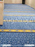 فرش سجاده ای تشریفات طرح مشبک آبی 440 شانه کد 40591