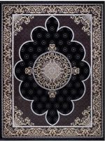 فرش طرح مهگل 1200 شانه گل برجسته 9 رنگ کد 78F201156 سرمه ای