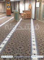 فرش تشریفات سجاده ای طرح رمضان رنگ گردویی کد 701053 - فرش سجاده ای فرشخونه