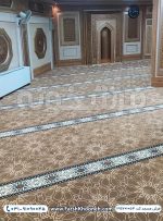 فرش تشریفات سجاده ای طرح رمضان رنگ گردویی کد 701053 - فرش سجاده ای فرشخونه