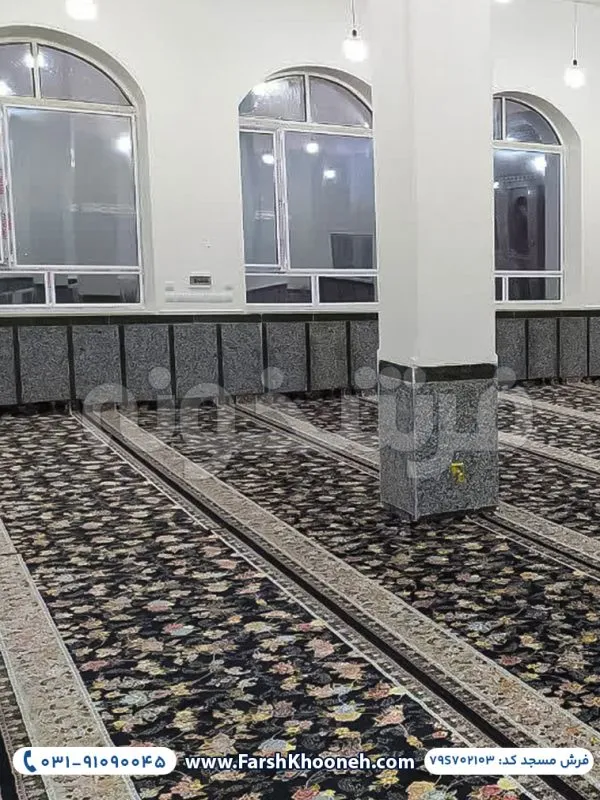 فرش تشریفات سجاده ای طرح گیلدا رنگ سرمه ای کد 702103