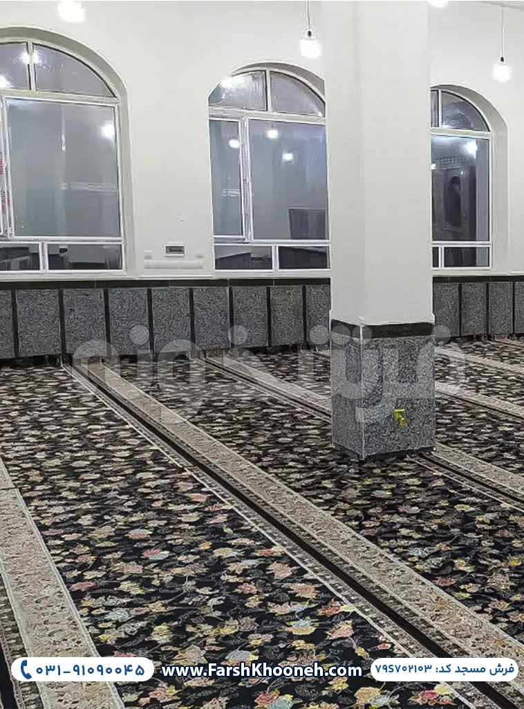 فرش تشریفات سجاده ای طرح گیلدا رنگ سرمه ای کد 702103