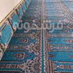 فرش سجاده ای طرح ضیافت رنگ آبی کد 702104 - فرشخونه