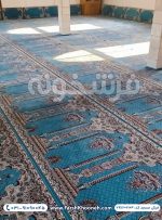 فرش تشریفات سجاده ای طرح ضیافت رنگ آبی کد 702104 - فرش سجاده ای فرشخونه