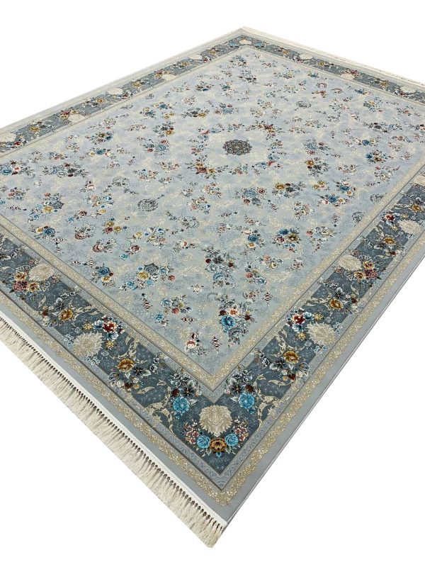 فرش افشان طرح مهدیسا رنگ سیلور 1200 شانه تراکم 3600 کد 2205605 - فرشخونه