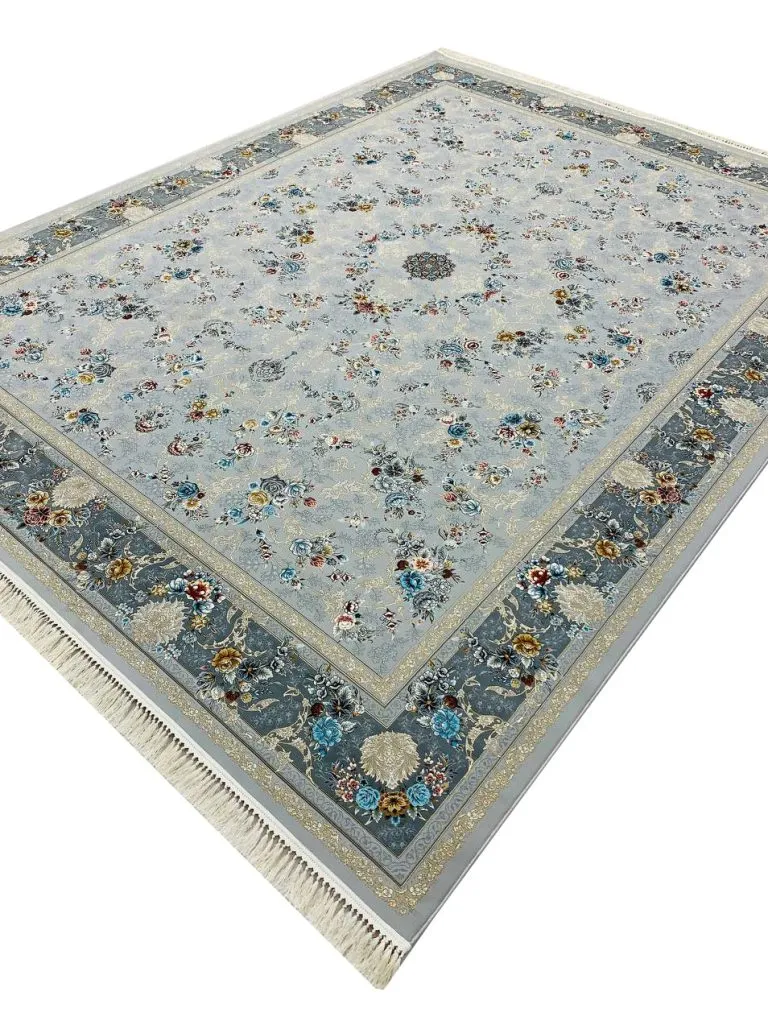فرش افشان طرح مهدیسا رنگ سیلور 1200 شانه تراکم 3600 کد 2205605 - فرشخونه