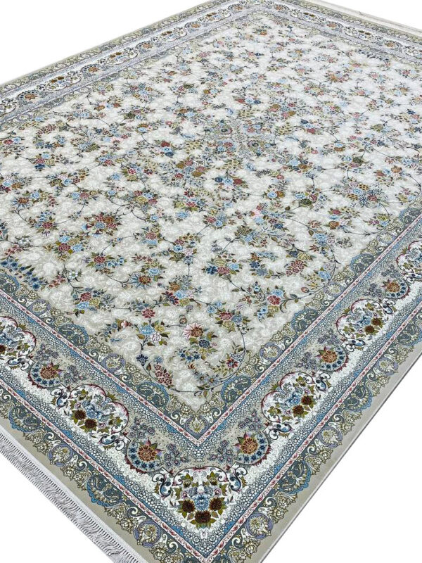 فرش افشان طرح بهار 1500 شانه تراکم 4500 کد 95F3105506 صدفی