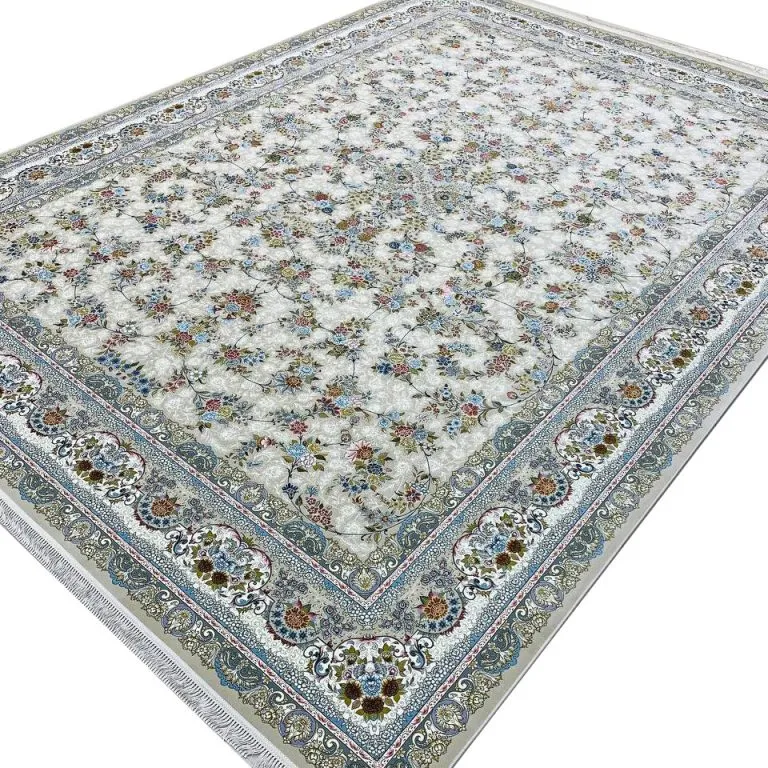 فرش افشان طرح بهار 1500 شانه تراکم 4500 کد 95F3105506 صدفی