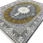 فرش طرح شمس وینتیج زغالی 1500 شانه تراکم 4500 کد 3105508 - فرشخونه