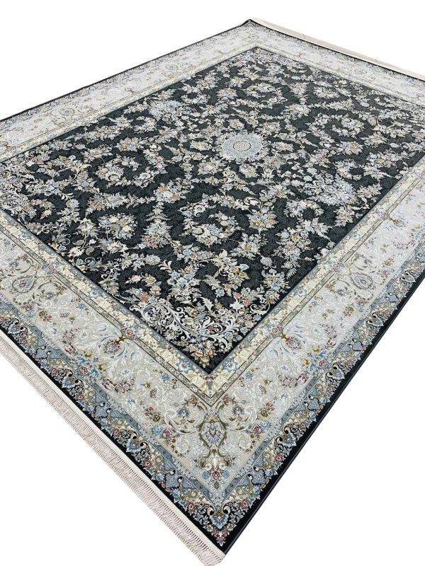 فرش افشان طرح شهرزاد رنگ زغالی 1500 شانه تراکم 4500 کد 3105510 - فرشخونه