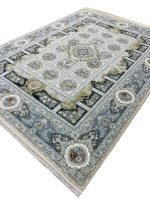 فرش خشتی طرح همایون رنگ صدفی 1500 شانه تراکم 4500 کد 3105511 - فرشخونه