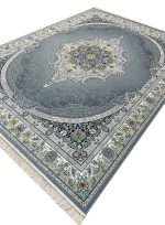 فرش وینتیج طرح فاخر 700 شانه تراکم 2550 کد 95F7105906 طوسی