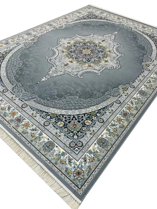 فرش وینتیج طرح فاخر 700 شانه تراکم 2550 کد 95F7105906 طوسی