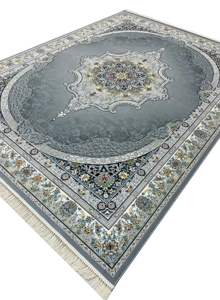 فرش وینتیج طرح فاخر 700 شانه تراکم 2550 کد 95F7105906 طوسی