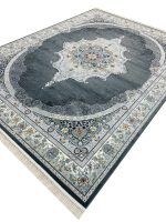 فرش وینتیج طرح فاخر 700 شانه تراکم 2550 کد 95F7105906 دودی