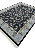 فرش افشان طرح گل آرا 700 شانه تراکم 2550 کد 95F7105908 سرمه ای