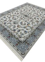 فرش افشان طرح گل آرا 700 شانه تراکم 2550 کد 95F7105908 نقره ای
