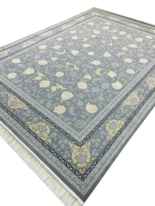 فرش افشان طرح آبان رنگ طوسی 700 شانه تراکم 2550 کد 7105910 - فرشخونه