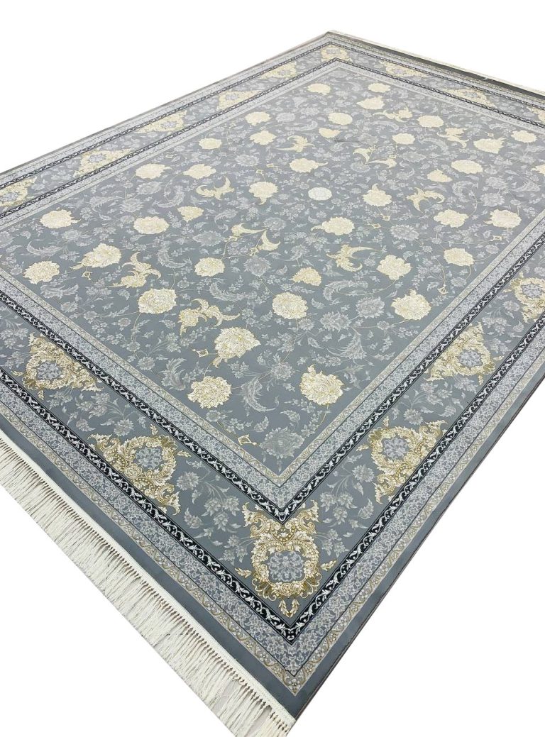 فرش افشان طرح آبان رنگ طوسی 700 شانه تراکم 2550 کد 7105910 - فرشخونه