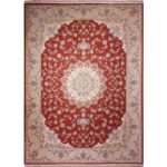 فرش طرح باغ مهرداد گلبهی برجسته 1200 شانه تراکم 3600 کد 2101005 - فرشخونه