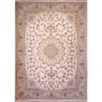 فرش طرح باغ مهرداد کرم برجسته 1200 شانه تراکم 3600 کد 2101005 - فرشخونه