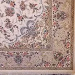 فرش طرح باغ مهرداد کرم برجسته 1200 شانه تراکم 3600 کد 2101005 - فرشخونه