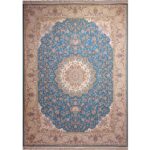 فرش طرح باغ مهرداد آبی برجسته 1200 شانه تراکم 3600 کد 2101005 - فرشخونه