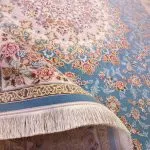 فرش طرح باغ مهرداد آبی برجسته 1200 شانه تراکم 3600 کد 2101005 - فرشخونه