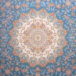 فرش طرح باغ مهرداد آبی برجسته 1200 شانه تراکم 3600 کد 2101005 - فرشخونه