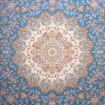 فرش طرح باغ مهرداد آبی برجسته 1200 شانه تراکم 3600 کد 2101005 - فرشخونه