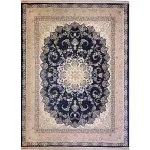 فرش گلفام آبی کاربنی برجسته 1200 شانه تراکم 3600 برجسته کد 2101203 - فرشخونه