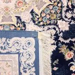 فرش گلفام آبی کاربنی برجسته 1200 شانه تراکم 3600 برجسته کد 2101203 - فرشخونه