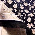 فرش افشان طرح افرا رنگ سرمه ای گل برجسته 1200 شانه 10 رنگ کد 2204010 - فرشخونه