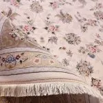 فرش افشان طرح افرا رنگ کرم گل برجسته 1200 شانه 10 رنگ کد 2204010 - فرشخونه