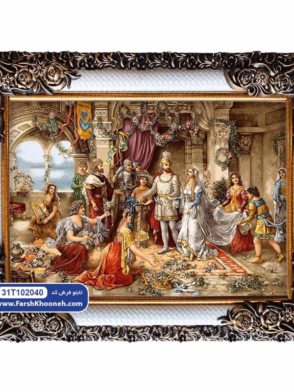 تابلو فرش تاجگذاری حضرت سلیمان کد 2040
